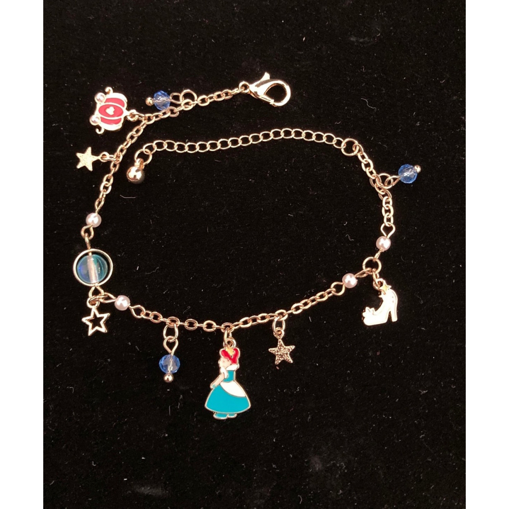 Cinderella Gold tone Charms bracelet